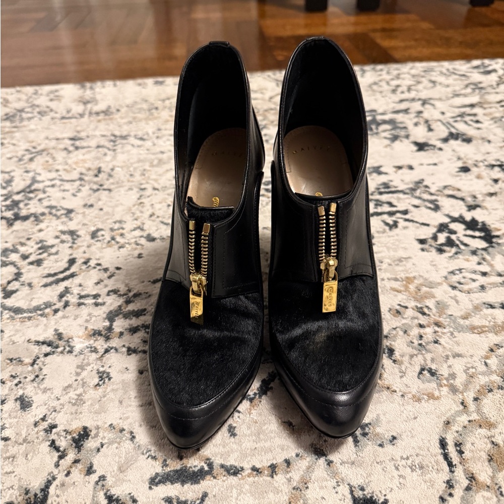 MAIYET Ryder Pony Hair/Leather Zip Front Ankle Booties Size 6.5 Lightly Worn